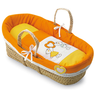 Cos de botez cu capotina Smart Cuore Galben